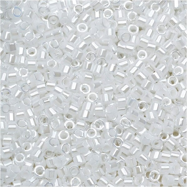 Miyuki Delica 11/0 Japanese Glass Seed Beads - White Pearl Luster (Tube Of 5.2g, ~1000 Beads) - View #10
